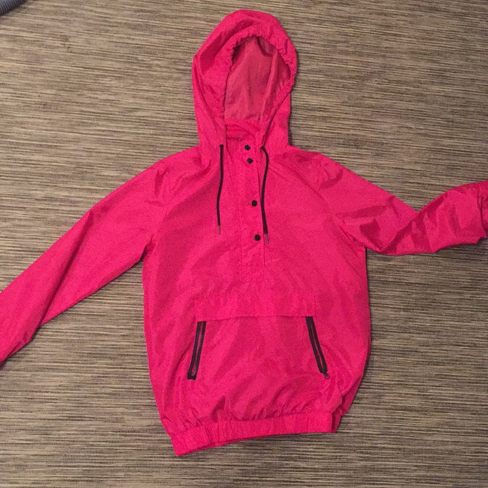 Vibrant pink anorak hoodie (only worn few times)